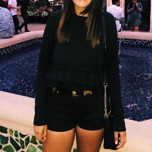 UO black crop sweater